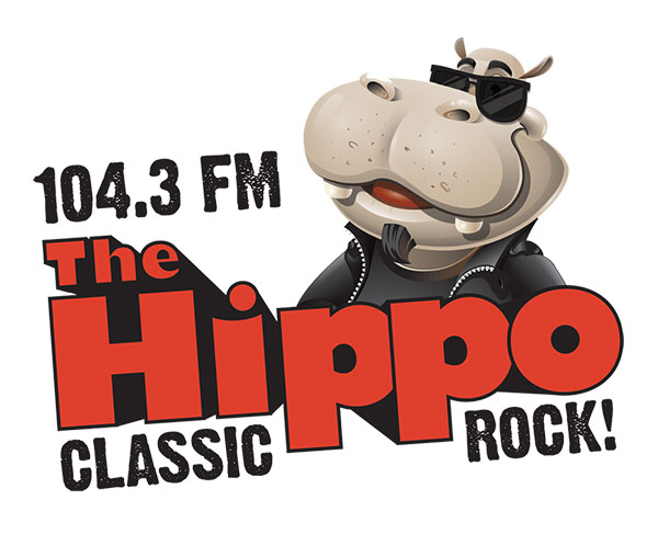 104.3 FM The Hippo Rocks logo