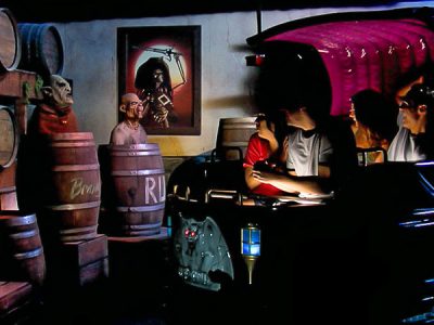 People riding Haunted Castle ride