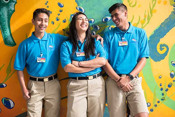 Laughing Employees at Walkway 5