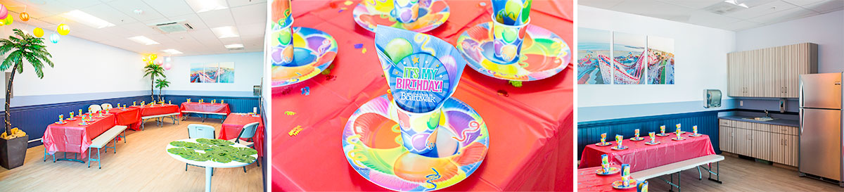 Party room with decorations