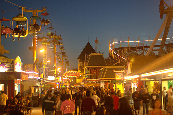 Nightime shot of the Boardwalk