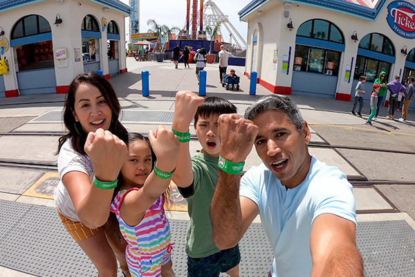 Family with Boardwalk Ride Wristbands